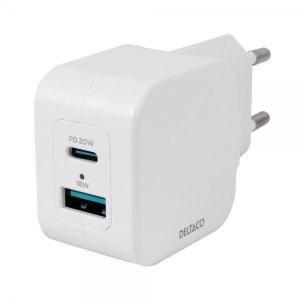 Deltaco Dual USB-seinälaturi