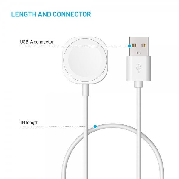 Fixed Apple Watch USB-A -laturi, 1 m