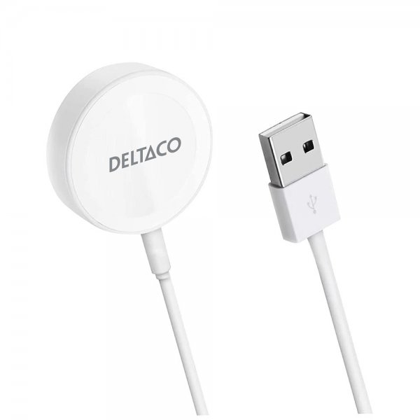 Deltaco Laturi Apple Watch -kellolle USB-A 1m Valkoinen