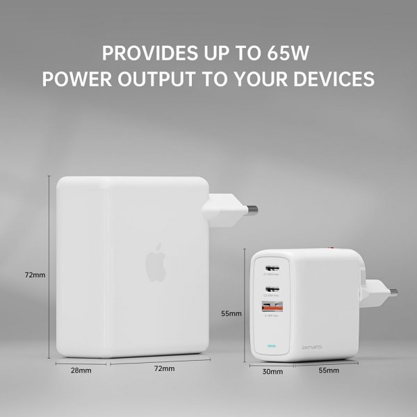 4smarts GaN Flex -laturi 65 W 2 USB-C+1 USB-A