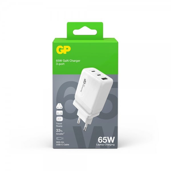 GP Laturi GaN PD 65W 2xUSB-C + 1xUSB-A