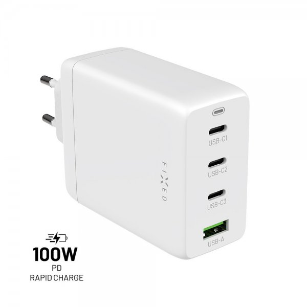 Fixed Laturi GaN100 3xUSB-C & 1xUSB-A