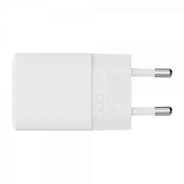 X2O-laturi kaapelilla 1,2 m 25 W USB-C GaN valkoinen