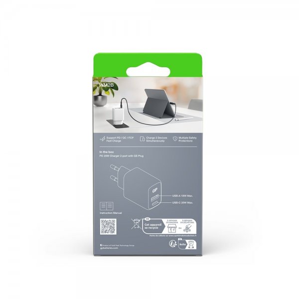 GP-laturi PD 20W USB-A + USB-C