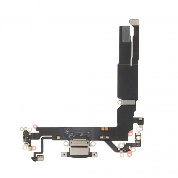 Latausliitin ja joustokaapeli iPhone 17:lle - Musta