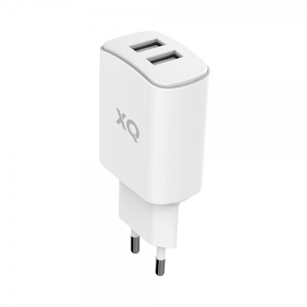Xqisit-lataussovitin kahdella USB-A-liitännällä 4.8A Valkoinen