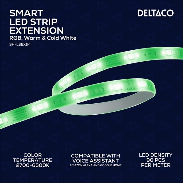 Deltaco Smart Home LED-nauhan jatko RGB 6-pin 1m