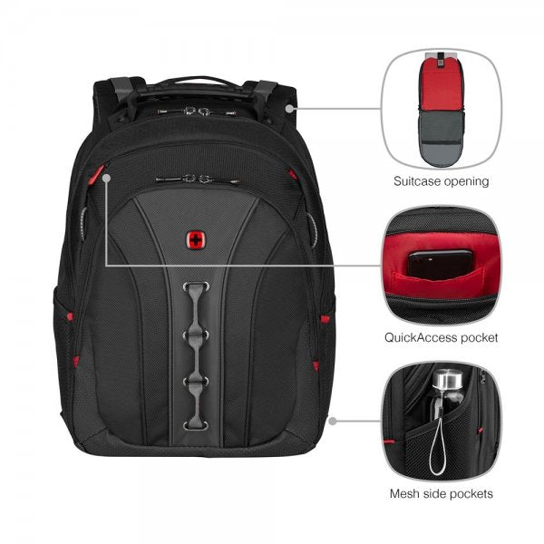 Wenger Legacy 16" kannettavan tietokoneen reppu, harmaa/musta