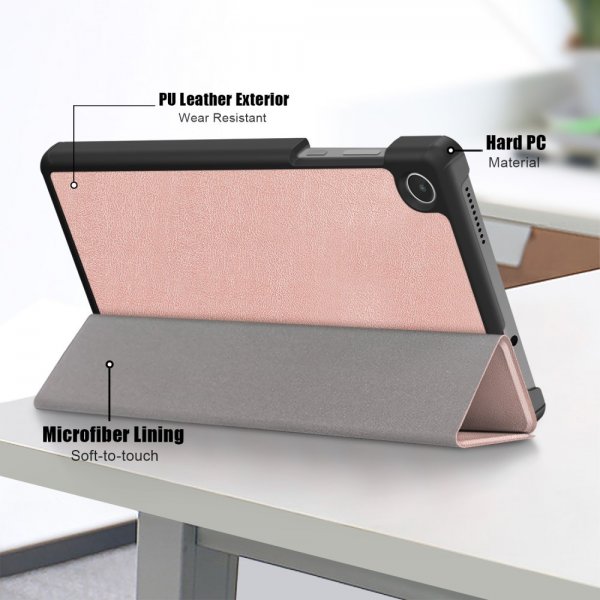 Lenovo Tab M8 (4. sukupolvi) TB300 Folio-kotelo, kolmiosainen, ruusukulta