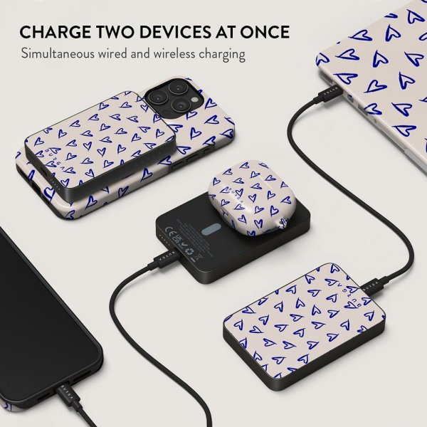 Burga Powerbank MagSafe 5000 mAh Love Me Right Metallinharmaa