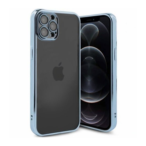 iPhone 12 Pro Glitter Läpinäkyvä Iskunkestävä Kuori Sininen