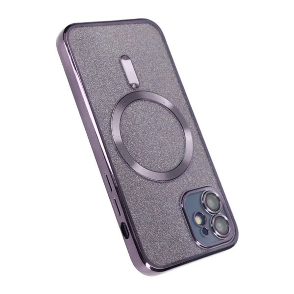 iPhone 11 Suojakuori Glitter Läpinäkyvä MagSafe Violetti