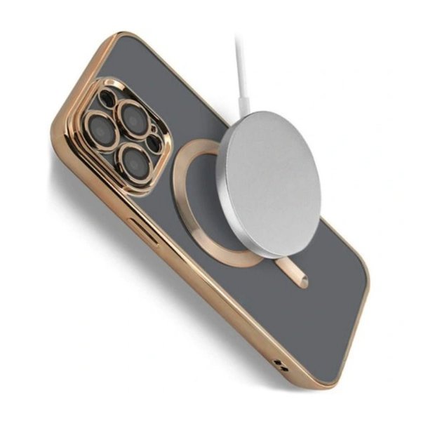iPhone 12 Pro Max Kuori Glitter Läpinäkyvä MagSafe Kulta