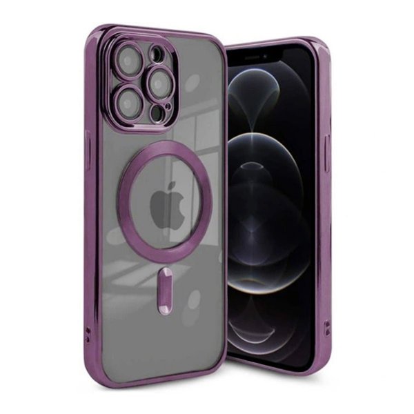 iPhone 12 Pro Max Kuori Glitter Läpinäkyvä MagSafe Violetti