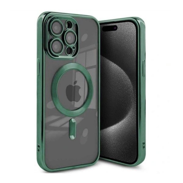 iPhone 15 Pro Max Kuori Kimalteleva Läpinäkyvä MagSafe Vihreä