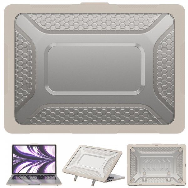 MacBook Air 13 M2 (A2681) Suojakuori Panssari Jalustatoiminnolla Beige