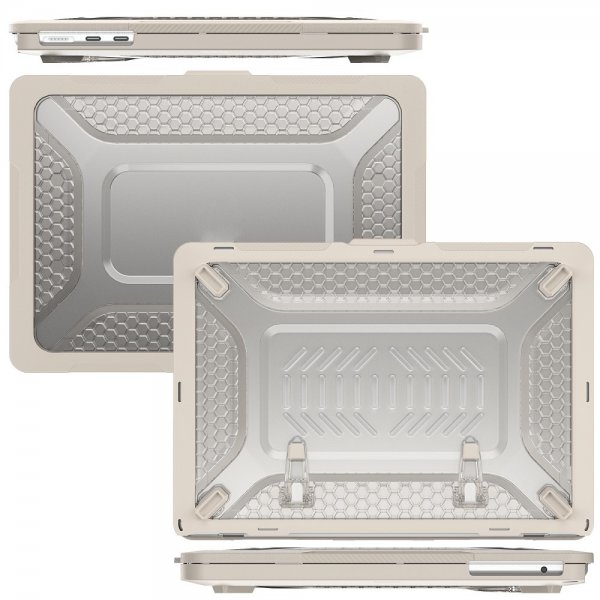MacBook Air 13 M2 (A2681) Suojakuori Panssari Jalustatoiminnolla Beige