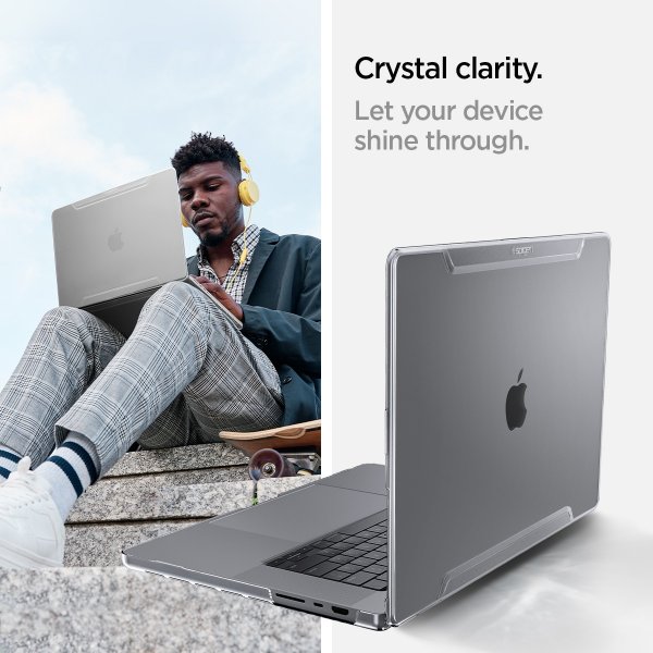 Spigen MacBook Pro 14 M1 (A2442)/M2 (A2779)/M3 (A2918 A2992) Thin Fit Crystal Clear -suojakuori