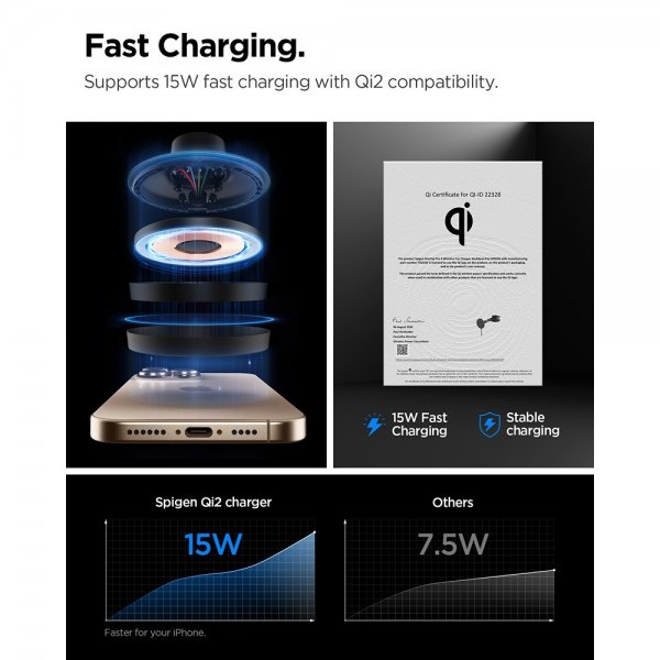 Spigen MagSafe-autoteline langattomalla latauksella OneTap Pro 4 Dashboard/Windshield