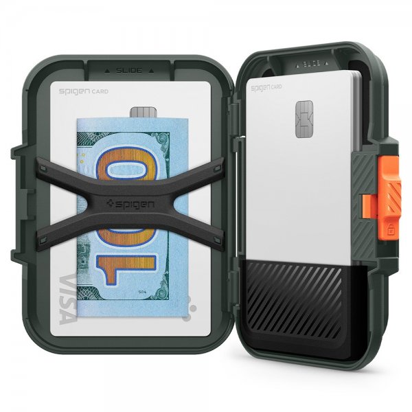 Spigen MagSafe-korttikotelo Lock Fit MagFit Military Green