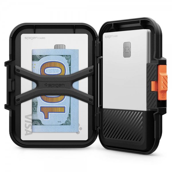 Spigen MagSafe-korttikotelo Lock Fit MagFit Musta