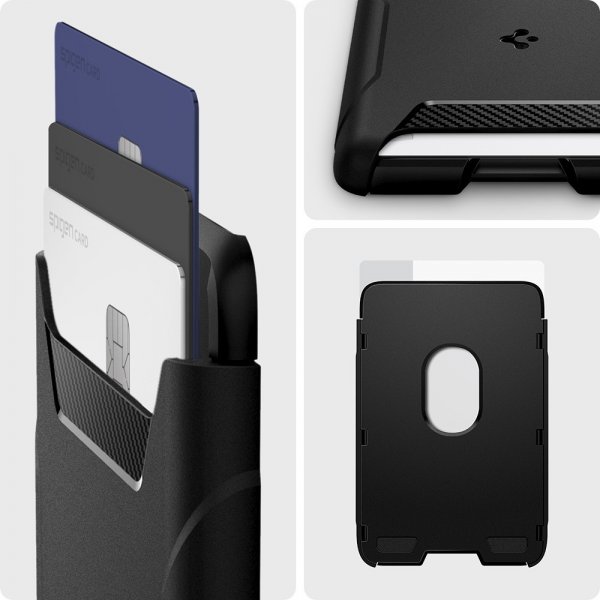 Spigen MagSafe korttikotelo Rugged Armor 3 Cards MagFit Musta