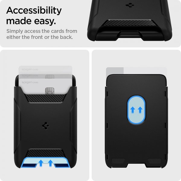 Spigen MagSafe korttikotelo Rugged Armor 3 Cards MagFit Musta