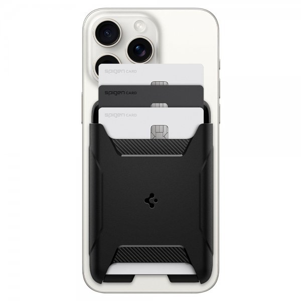 Spigen MagSafe korttikotelo Rugged Armor 3 Cards MagFit Musta
