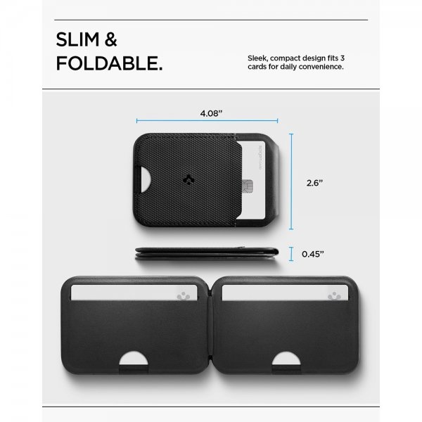 Spigen MagSafe korttikotelo Slim Fold MagFit Tripod, musta