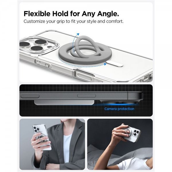 Spigen MagSafe -puhelinteline Dual Pop Harmaa