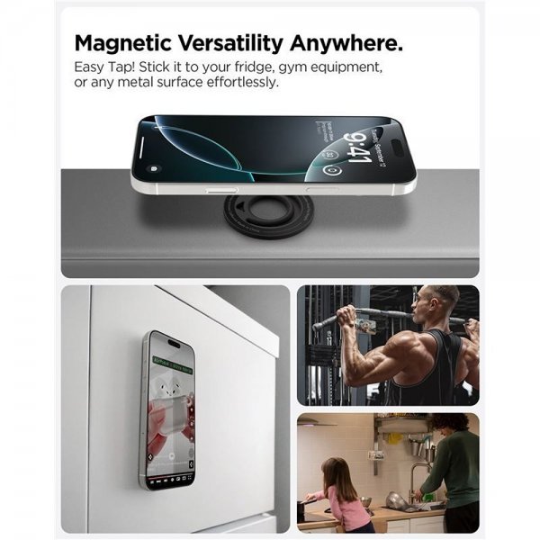 Spigen MagSafe -puhelinteline Dual Pop, musta