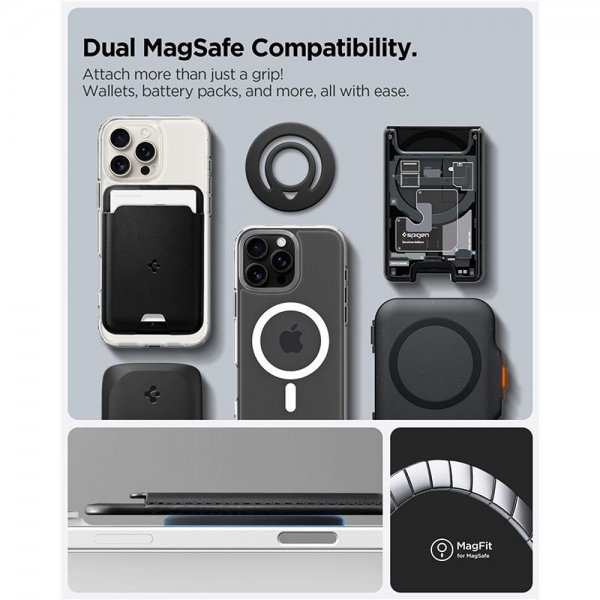 Spigen MagSafe -puhelinteline Dual Pop, musta