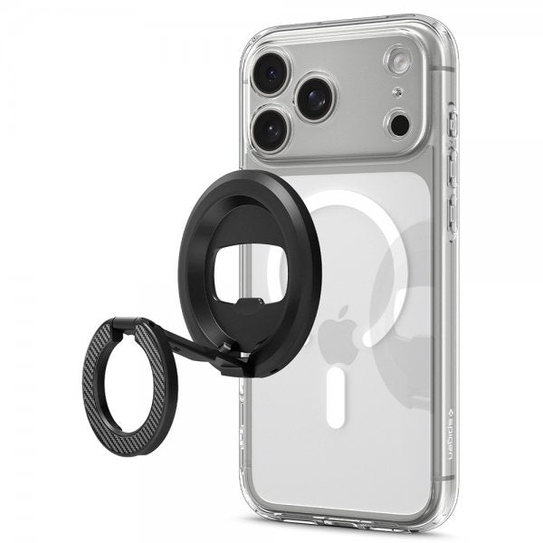 Spigen MagSafe O-Mag -puhelinteline jalustalla Mag Fit, musta