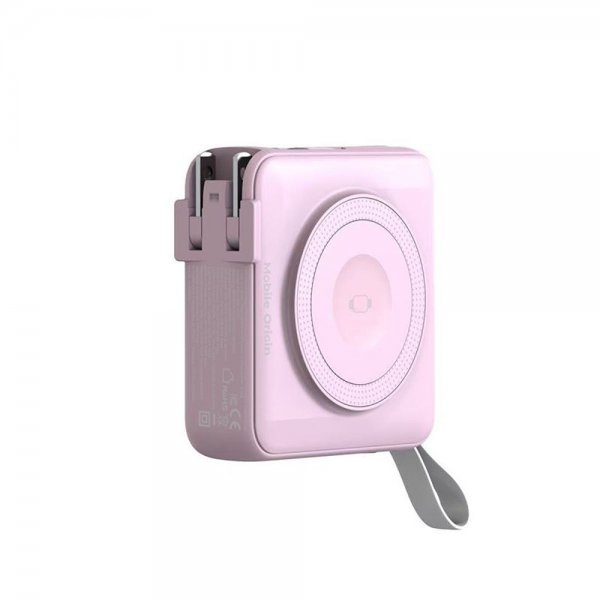 Mobile Origin MagSafe-varavirtalähde/matkalaturi, sisäänrakennetut kaapelit/Apple Watch -lataus, pinkki