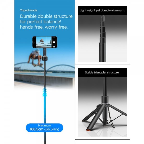 Spigen MagSafe Tripod Selfie Stick Mag Fit Musta