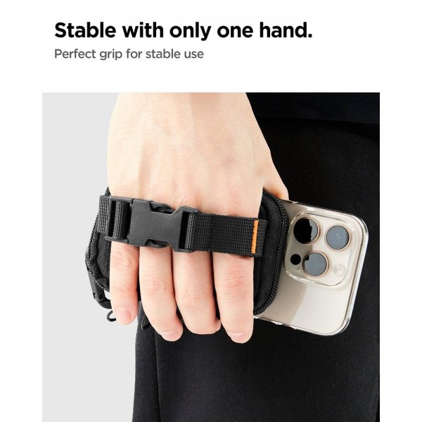 Spigen MagSafe Kotelo Kannettava Järjestäjätasku Snap Zip MagFit Musta