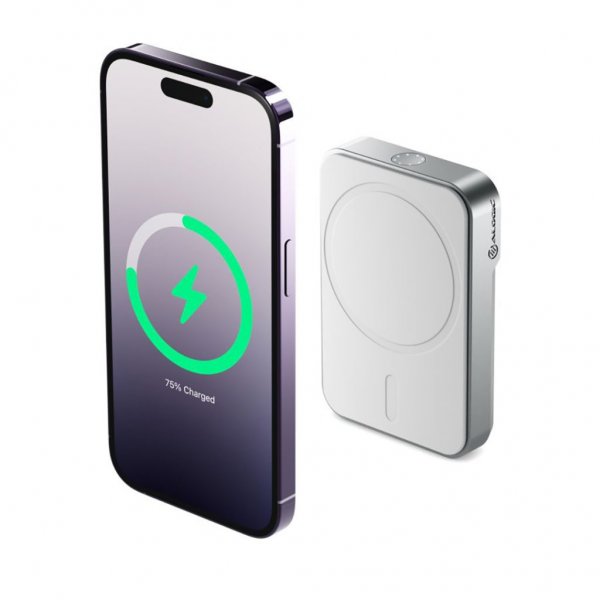 ALOGIC Matrix Universal magneettinen varavirtalähde 5000 mAh MagSafe, valkoinen