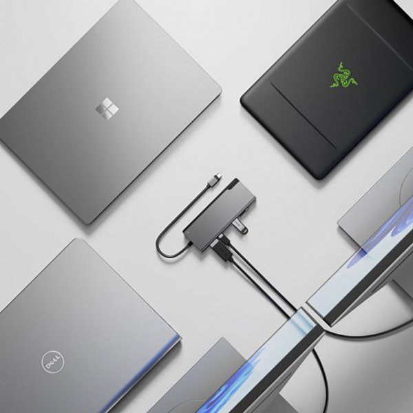 ALOGIC Ultra USB-C -telakka PLUS V2 Muistikortinlukija Harmaa