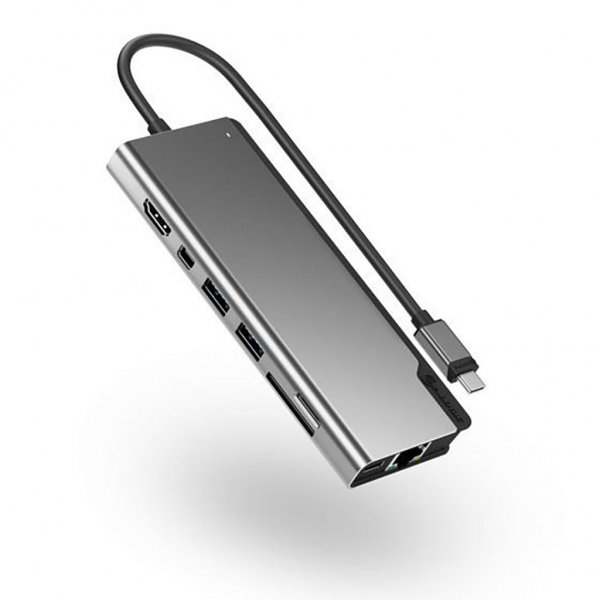 ALOGIC Ultra USB-C -telakka PLUS V2 Muistikortinlukija Harmaa