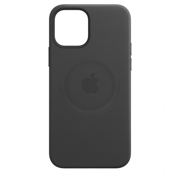 Apple Alkuperäinen iPhone 12 Pro Max Kuori Leather Case MagSafe Musta