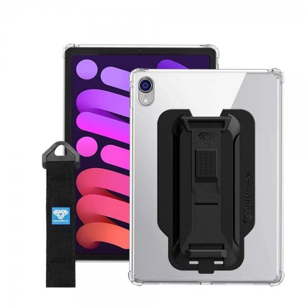 Armor-X Shockproof iPad Mini 2021 kuori, läpinäkyvä/musta