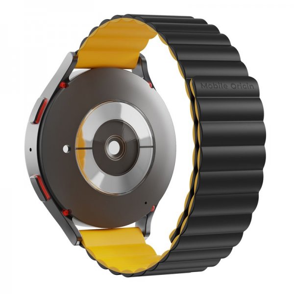 Mobile Origin Samsung Galaxy Watch 20mm Ranneke Easy Strap Musta Keltainen