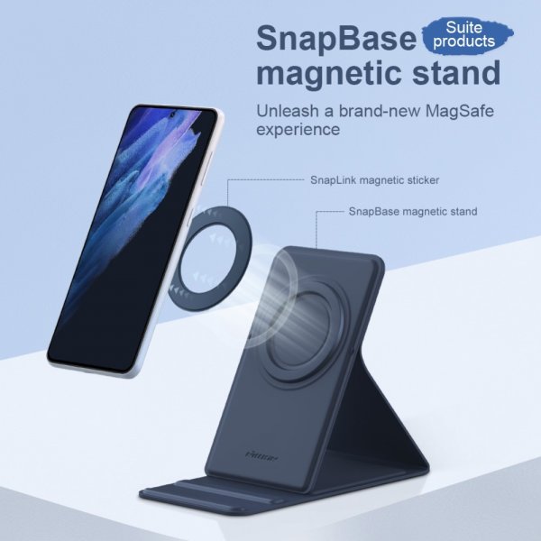 Nillkin MagSafe Skin Touch -puhelinteline magneettirenkaalla, sininen