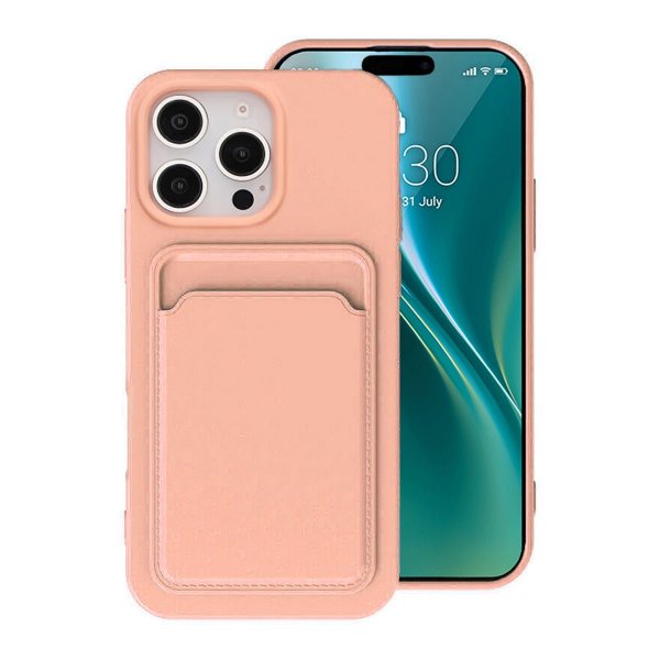 iPhone 16 Pro Max Kuoret Korttipidikkeellä Pinkki