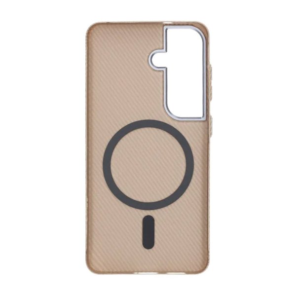Samsung Galaxy S26 Plus -kuori, hiilikuitukuvioitu, MagSafe, kulta