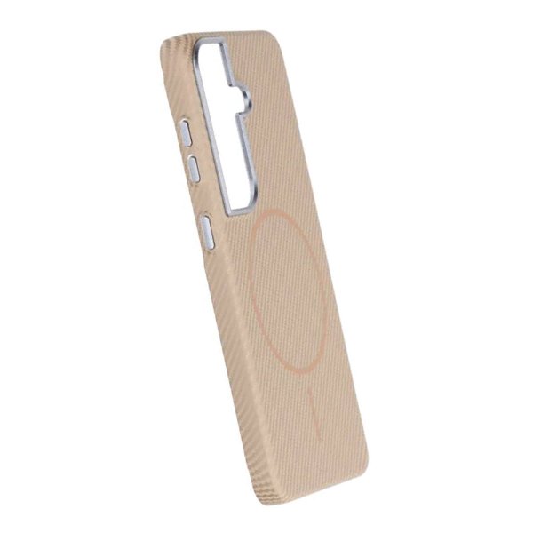 Samsung Galaxy S26 Plus -kuori, hiilikuitukuvioitu, MagSafe, kulta