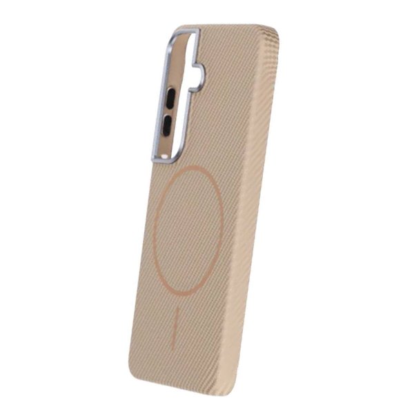 Samsung Galaxy S26 Plus -kuori, hiilikuitukuvioitu, MagSafe, kulta