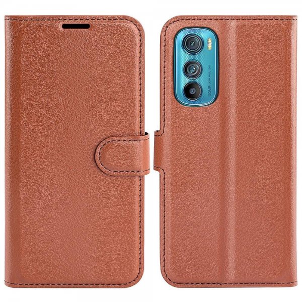 Motorola Edge 30 Kotelo Litsi Ruskea