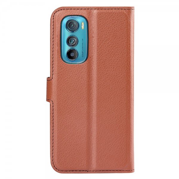Motorola Edge 30 Kotelo Litsi Ruskea