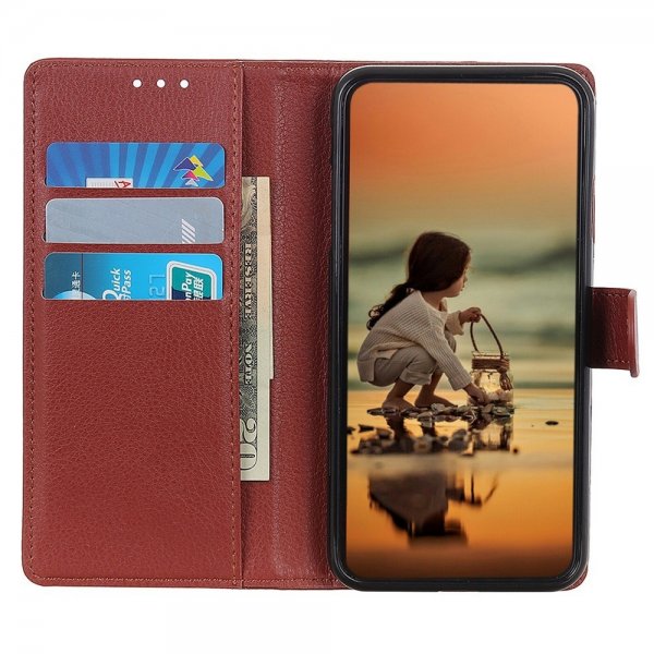 Motorola Edge 30 Neo Kotelo Litsi Ruskea